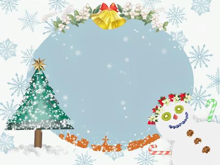 クリスマスカードにどうぞ シーズン,定番,年中行事,クリスマス,カードデザイン,ゆきだるま,ポインセチア,キャンディーケーン,フルーツ,もみの木のイラスト素材