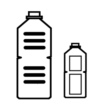 PET bottles, pet bottles, black and white, recycling, JPG and PNG