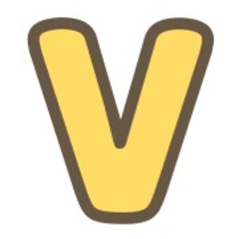 アルファベット　V アルファベット,英語,文字,黄色,ｖのイラスト素材