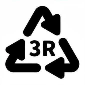 環境ロゴのシルエット素材　3R リデュース,リサイクル,リユース,3r,エコロジー,アイコン,ロゴ,エコ,クリーン,エネルギーのイラスト素材