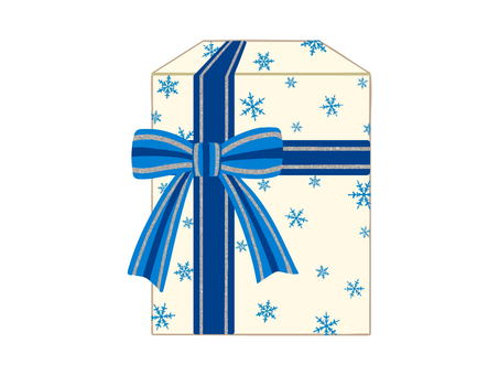 雪の結晶柄のプレゼント（線なし） クリスマスプレゼント,リボン,ボックス,プレゼント,箱,クリスマス,聖夜,イヴ,冬,12月のイラスト素材