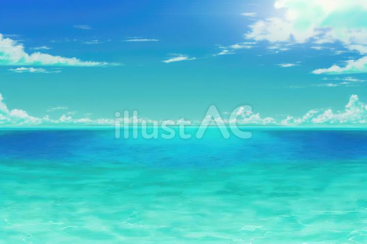 青い空と青い海 自然,青空,デザインのイラスト素材