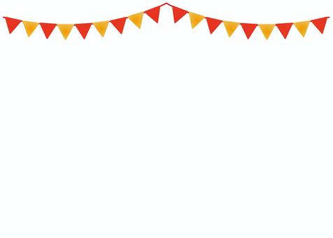 ガーランドフレーム（赤金） ガーランド,フラッグガーランド,金,赤,旗,三角,フレーム,装飾,イベント,パーティのイラスト素材