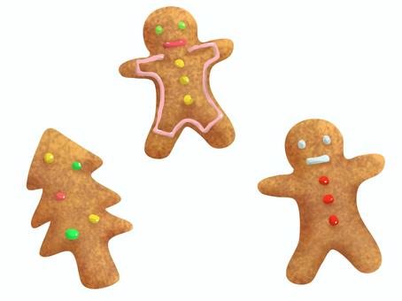 クリスマス ジンジャークッキー 洋菓子,かわいい,食べ物,美味しい,人形クッキー,スイーツ,クリスマス,アイシングクッキー,お菓子,12月のイラスト素材