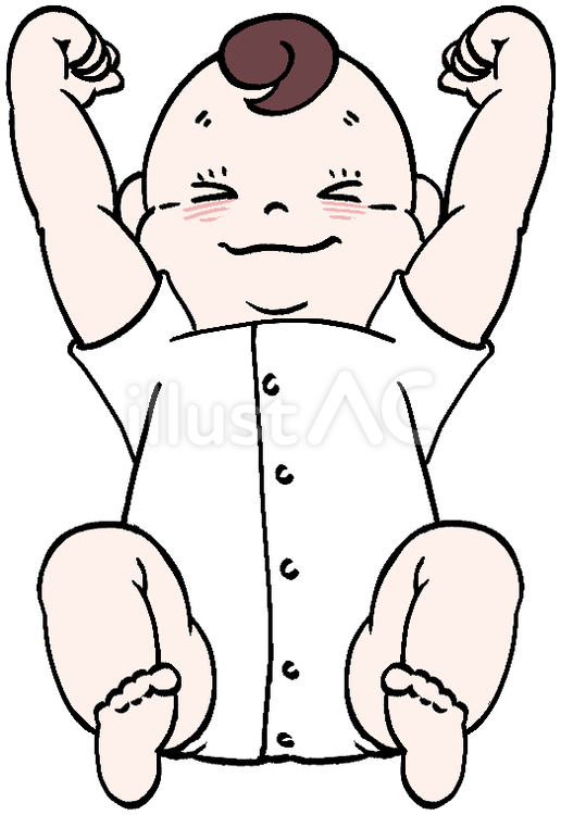 伸びをするふくよかな赤ちゃん 赤ちゃん,ベビー,乳児のイラスト素材