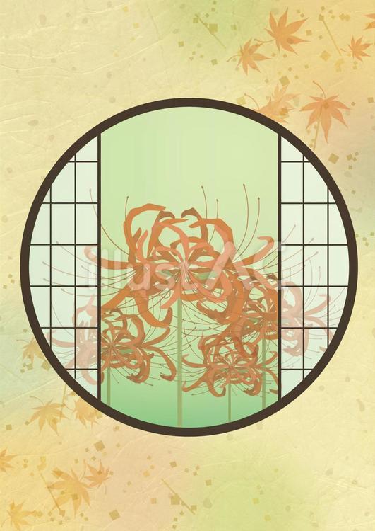 お彼岸背景01_SP無_縦 秋,お彼岸,彼岸花のイラスト素材
