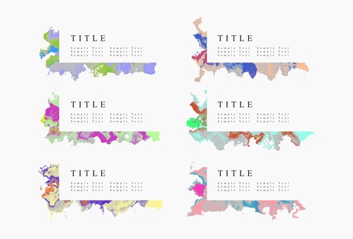 抽象マーブル模様のフレームセット フレーム,マーブル,セット,枠,抽象,アブストラクト,模様,ぼかし,滲み,おしゃれのイラスト素材