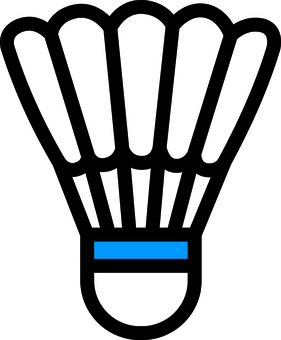 青のシャトルコックです。 シャトルコック,シンプル,バドミントン,羽根,スポーツ,打ち合い,競技,サーブ,青のイラスト素材