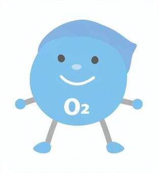 化学式_酸素 酸素,o2,擬人化,分子,化学式,キャラクター,かわいいのイラスト素材