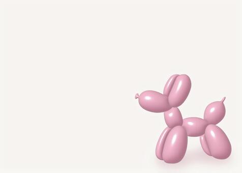 立体的なバルーン犬のいる背景１ 3d,犬,バルーン,アニマル,ピンク,生き物,動物,シンプル,背景のイラスト素材