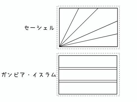 国旗2種　70 国旗,フラッグ,脳トレ,塗り絵,セーシェル,ガンビアイスラムのイラスト素材