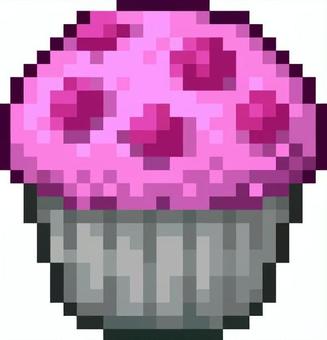 ドット絵のいちご蒸しパンです。 ドット絵,蒸しパン,シンプル,スイーツ,和菓子,蒸し菓子,おやつ,ふんわり,もっちり,食べ物のイラスト素材