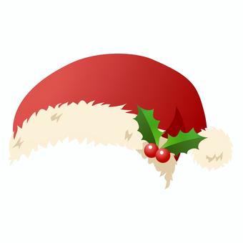 サンタ帽子3 サンタ,サンタ帽,サンタクロース,サンタ帽子,手描き,クリスマス,クリスマスイブ,ヒイラギ,イベント,デコレーションのイラスト素材