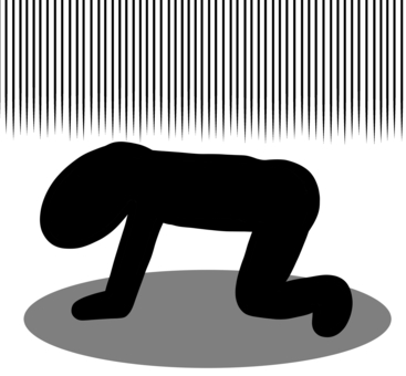 ズーンと落ち込む 落ち込む,うなだれる,四つん這い,男性,倒れる,ガーン,ズーン,暗い,シルエット,人のイラスト素材