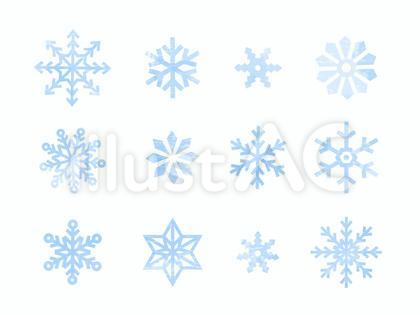 水彩風雪の結晶セット