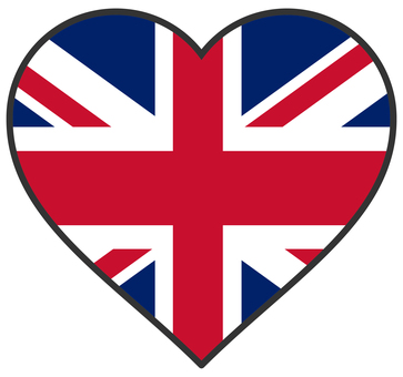 イギリス ハート型の国旗 イギリス,国旗,ユニオンジャック,フラッグ,フラグ,連合旗,英国,イングランド,スコットランド,ウェールズのイラスト素材