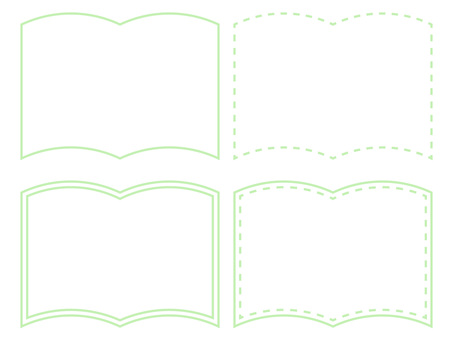 Illustration, kitap, not, yayılmış, 