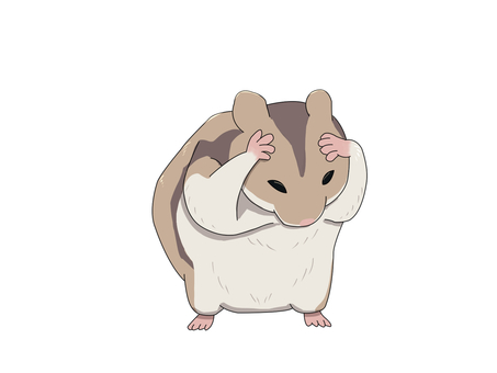 ハムスター（怯える） ジャンガリアンハムスター,ヒメキヌゲネズミ,ドワーフハムスター,ハムスター,動物,怯えるのイラスト素材