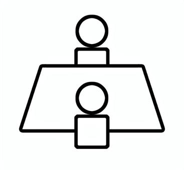面接（面談） 面接,面談,２人,会話,評価,対面,話す,人,人物,イメージのイラスト素材