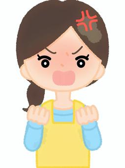 Illustration, tablier, fem, get angy, 