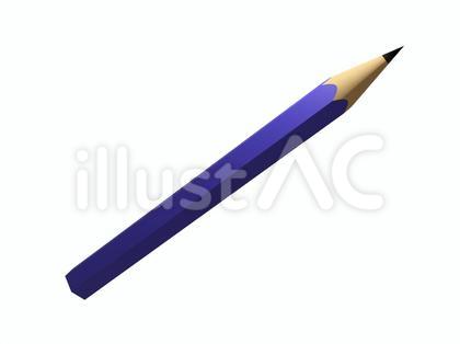 リアルな青い鉛筆の3DCG