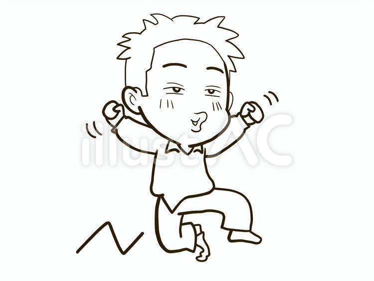 陽気な男性 男性,ジャンプ,ガッツポーズのイラスト素材