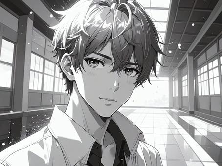 アニメ・漫画風の男性のイラスト