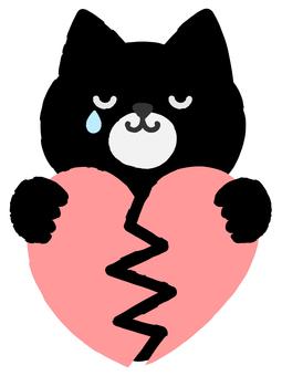 Heart cat broken heart valentine tears, coração, gato, lovelorn, JPG, PNG and AI