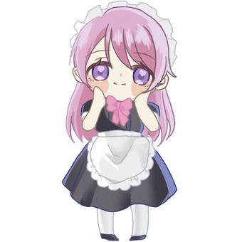 コンカフェの女の子２ 女の子,コンカフェ,サブカル,デフォルメ,メイドのイラスト素材