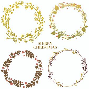 聖誕花環, 圣诞节, 框架, 设置, JPG, PNG 和 EPS