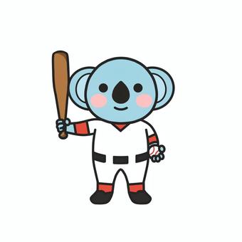 野球のユニフォームを着た動物　コアラ