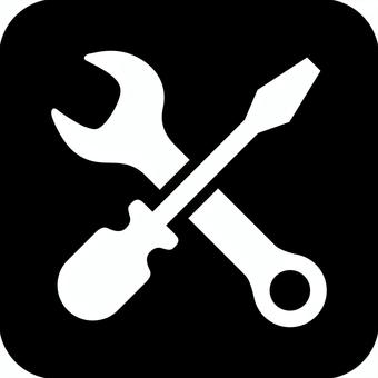 メンテナンスのアイコン メンテナンス,スパナ,レンチ,マイナス,ドライバー,工具,カスタマイズ,設定,修理,整備のイラスト素材