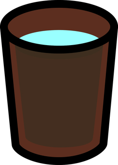 茶色のコップの冷水です。 コップ,冷水,シンプル,飲食店,グラス,ドリンク,清涼飲料,水,お冷や,飲み物のイラスト素材