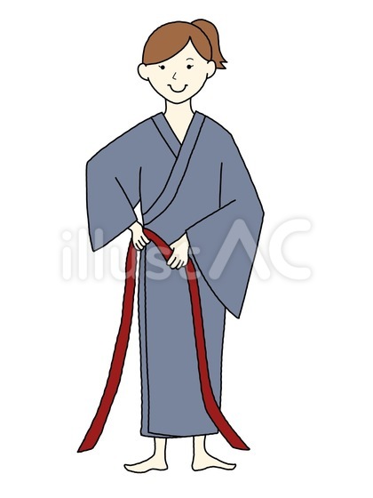 旅館浴衣の着方④(女性 無地)工程④