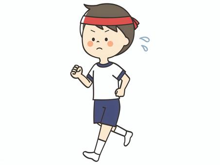 リレーで走る体操服の男の子 走る,運動,リレー,運動会,子供,こども,男の子,代表,競争,選手のイラスト素材