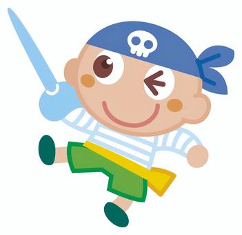 海賊ごっこ こども,海賊,人物,剣,バンダナ,男の子のイラスト素材