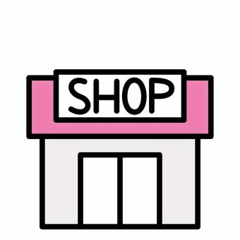 ピンク色のお店 お店,商店,店舗,かわいい,建物,ショップ,シンプル,アイコン,ドア,商売のイラスト素材
