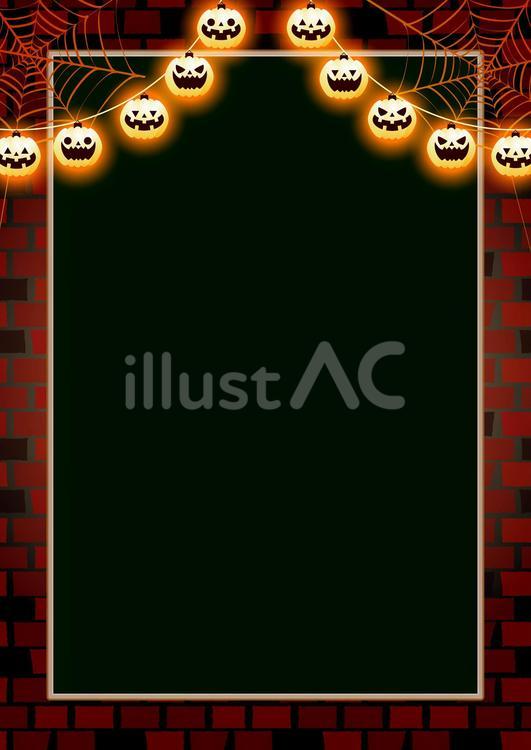 Halloween2554 煉瓦,ガーランド,蜘蛛の巣のイラスト素材