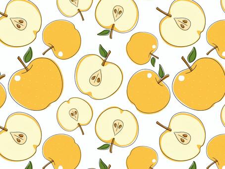 和梨_手描き風パターン1 梨,和梨,果物,食べ物,秋,パターン,壁紙,シームレス,手描き風,かわいいのイラスト素材