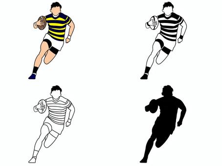 ラグビー ラグビー,セット,スポーツ,競技,球技,運動,フットボール,人,人物,男性のイラスト素材
