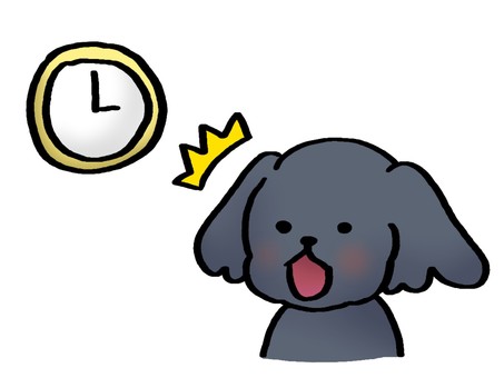 Surprised dog looking at the clock③, , JPG and PNG