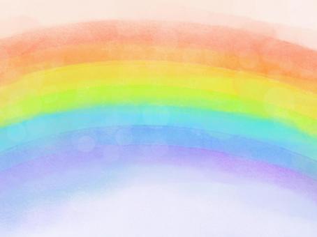 水彩キラキラの光と虹が広がる背景イラスト 虹,背景,水彩,カラフル,光,淡い,優しい,空,自然,イラストのイラスト素材