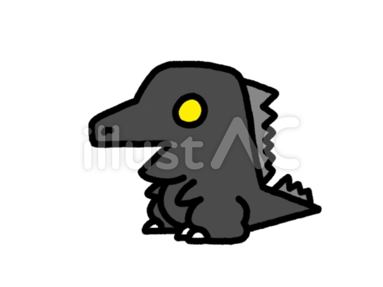 怪獣　黒 かいじゅう,怪獣,巨大生物のイラスト素材