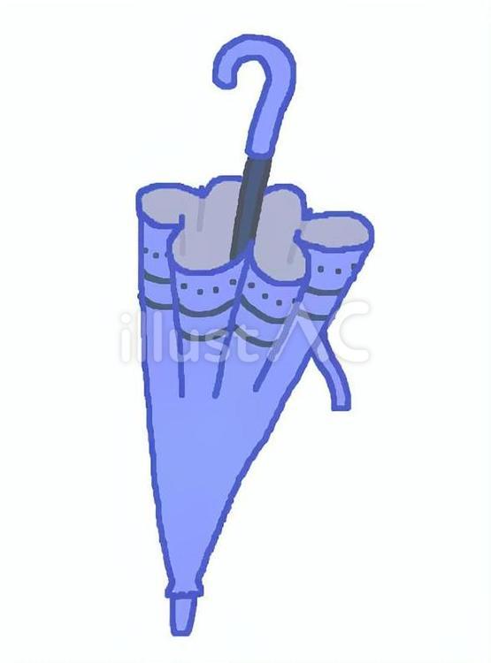 閉じている青い雨傘 雨傘,閉じる,雨具のイラスト素材