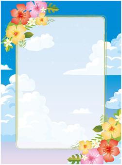 Tropical Frame, JPG and AI Tropical Frame, summer, flower, frame, JPG and AI