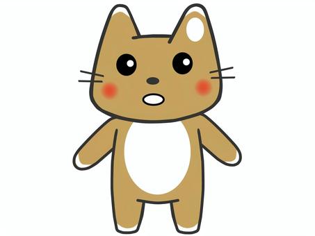 可愛い正面立ち姿のゆるキャラ猫 猫,動物,ペット,ゆるキャラ,三頭身,可愛い,ほのぼの,立ち姿,ベクター,イラストのイラスト素材