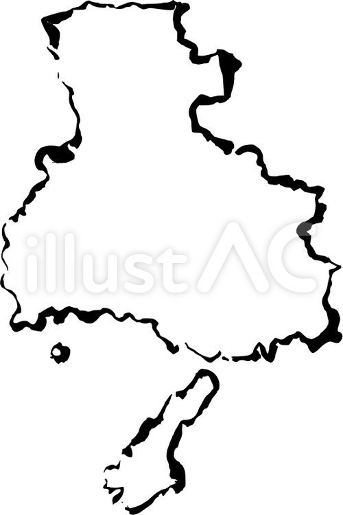 兵庫県（筆書き） 兵庫,筆,地図のイラスト素材