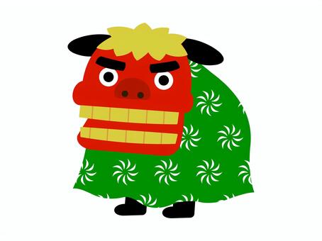獅子舞のシンプルなお正月イラスト素材 獅子舞,年賀状,シンプル,和風素材,年賀状素材,年賀素材,お正月,学校プリント用,アイコン,和素材のイラスト素材
