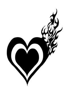 バレンタイン・燃えよハート トライバル,ハート,バレンタイン,燃える,愛のイラスト素材