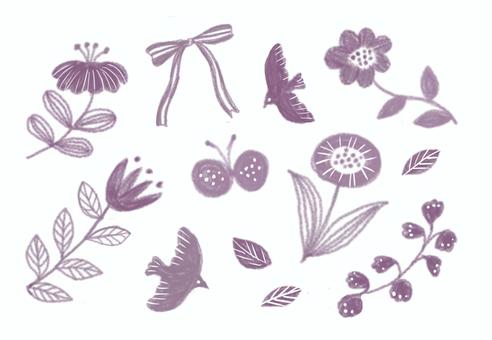 北欧風 イラスト素材 北欧風 イラスト素材 北欧,花,リボンのイラスト素材